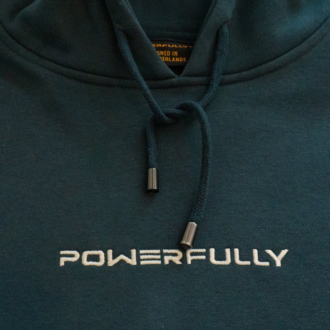 Embroidered Hoodie Green