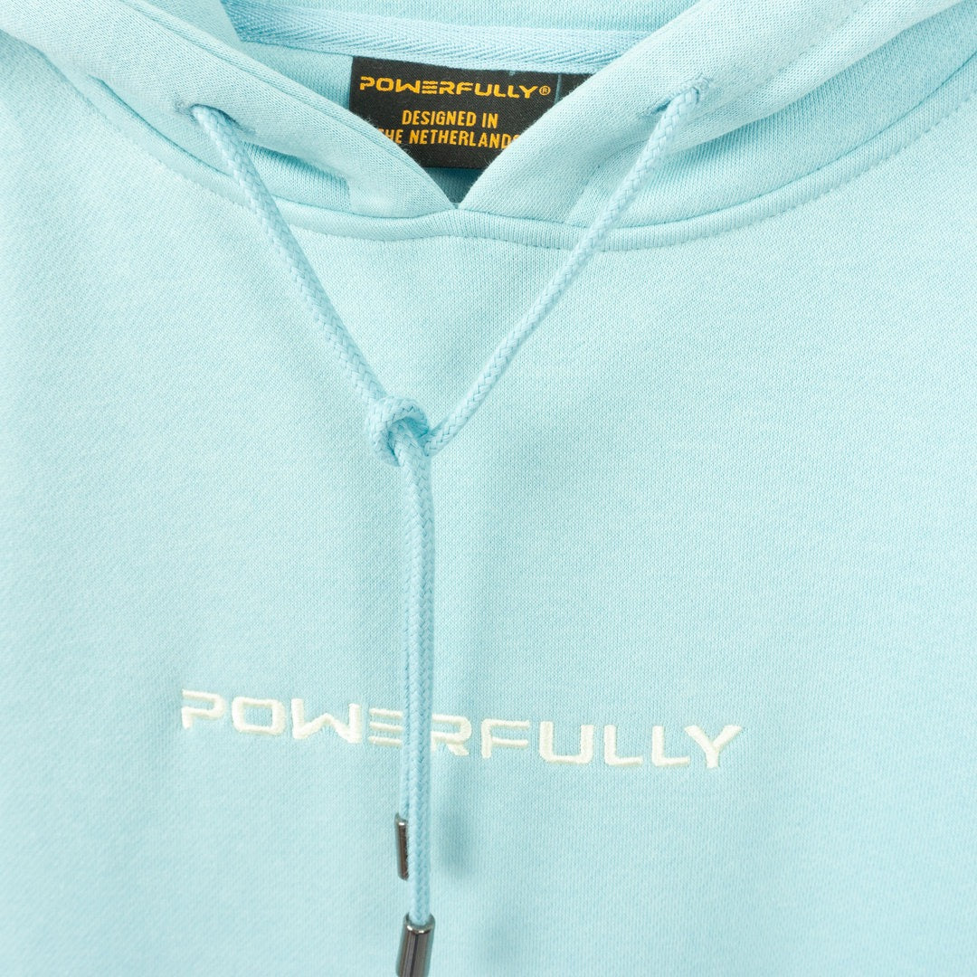 Embroidered Hoodie Light Blue