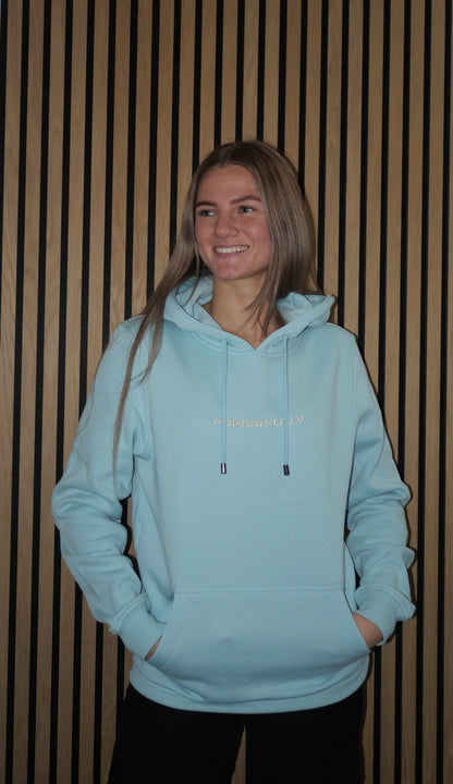 Embroidered Hoodie Light Blue