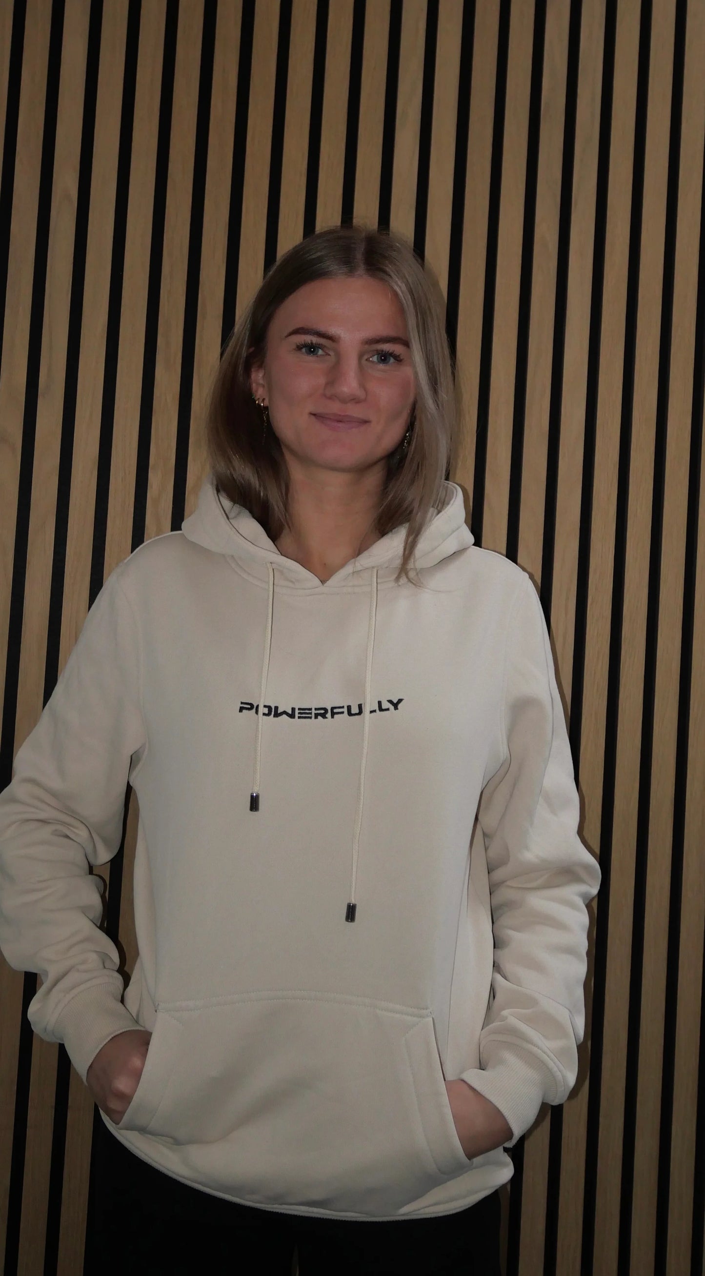 Embroidered Hoodie Sand
